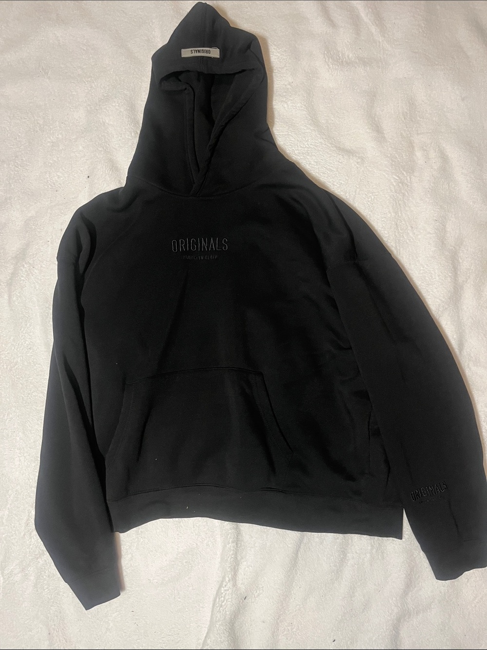 Brooklyn Cloth Black Pullover Hoodie with 'Originals' Tone-On-Tone Logo